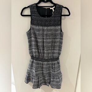 Joie Monochrome Black White Silk Sleeveless Dress